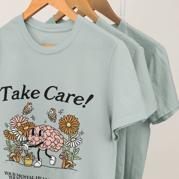 Take Care! Your Mental Health Matters Graphic Top for wholesale by amarieacreates