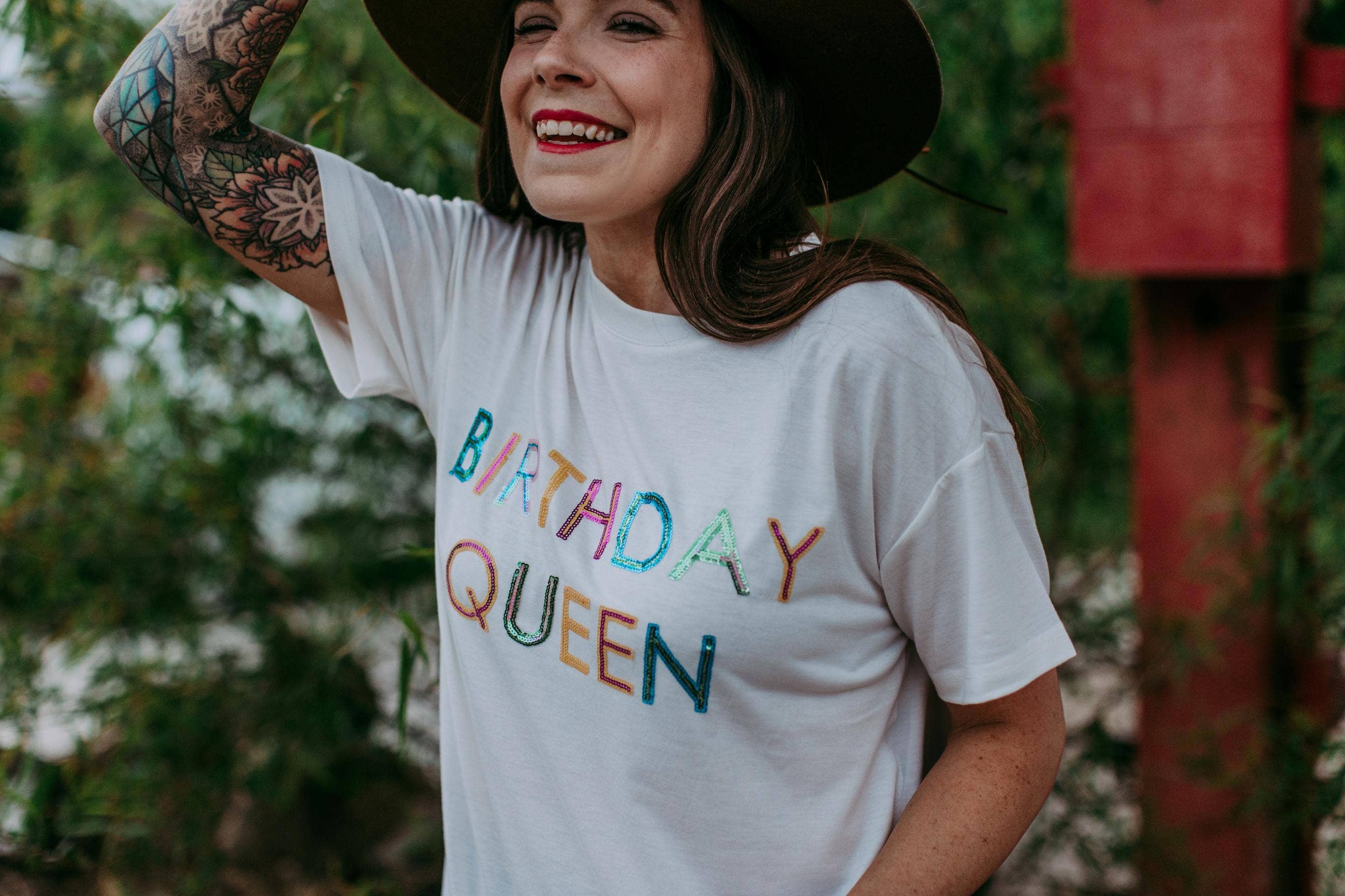 GoldenU - Wholesale Screen Printed T-Shirt - Women's - MK400 Birthday Queen Sequins Tee1