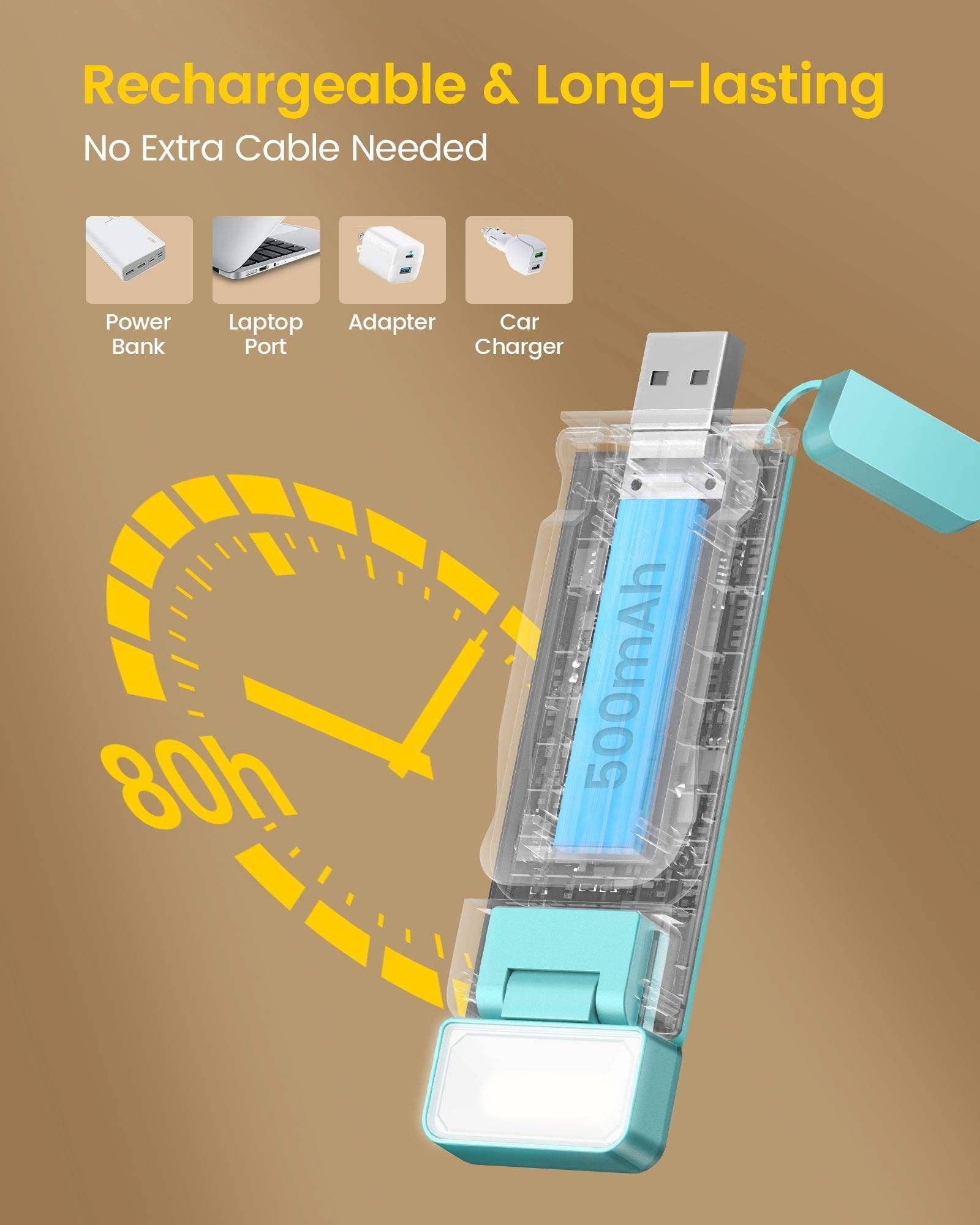 VIGOR - Venta al por mayor Lámpara de lectura - Luz de lectura recargable por USB, portátil para leer en la cama6