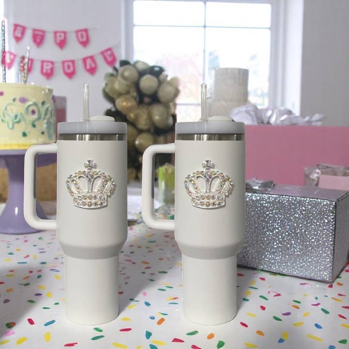 The Queens' Jewels® - Wholesale Insulated Mug/Tumbler - Crown Jeweled Tumbler