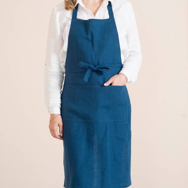 LinenQ – Engroshandel Forklæde – Linnedforklæde med lommer i forskellige farver19