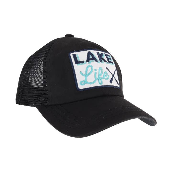 C.C Beanie - Wholesale Ponytail Cap - Women's - Embroidered Lake Life Patch C.C High Pony Criss Cross Ball C