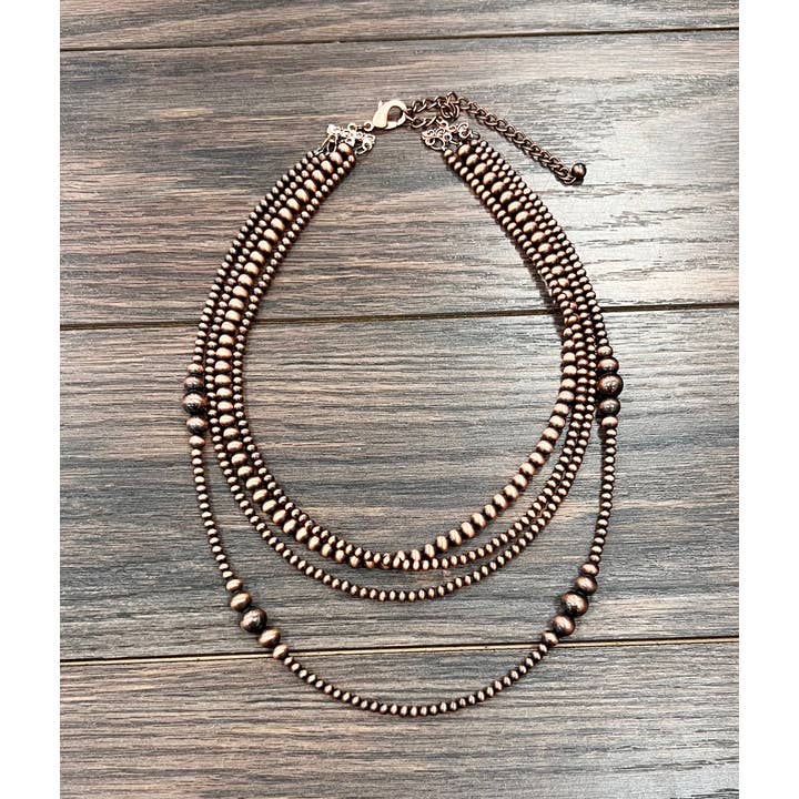 ISAC Trading Inc – Colar com missangas/pérolas por atacado – 736975, Colar de Contas Navajo de Cobre Feito à Mão de 22"