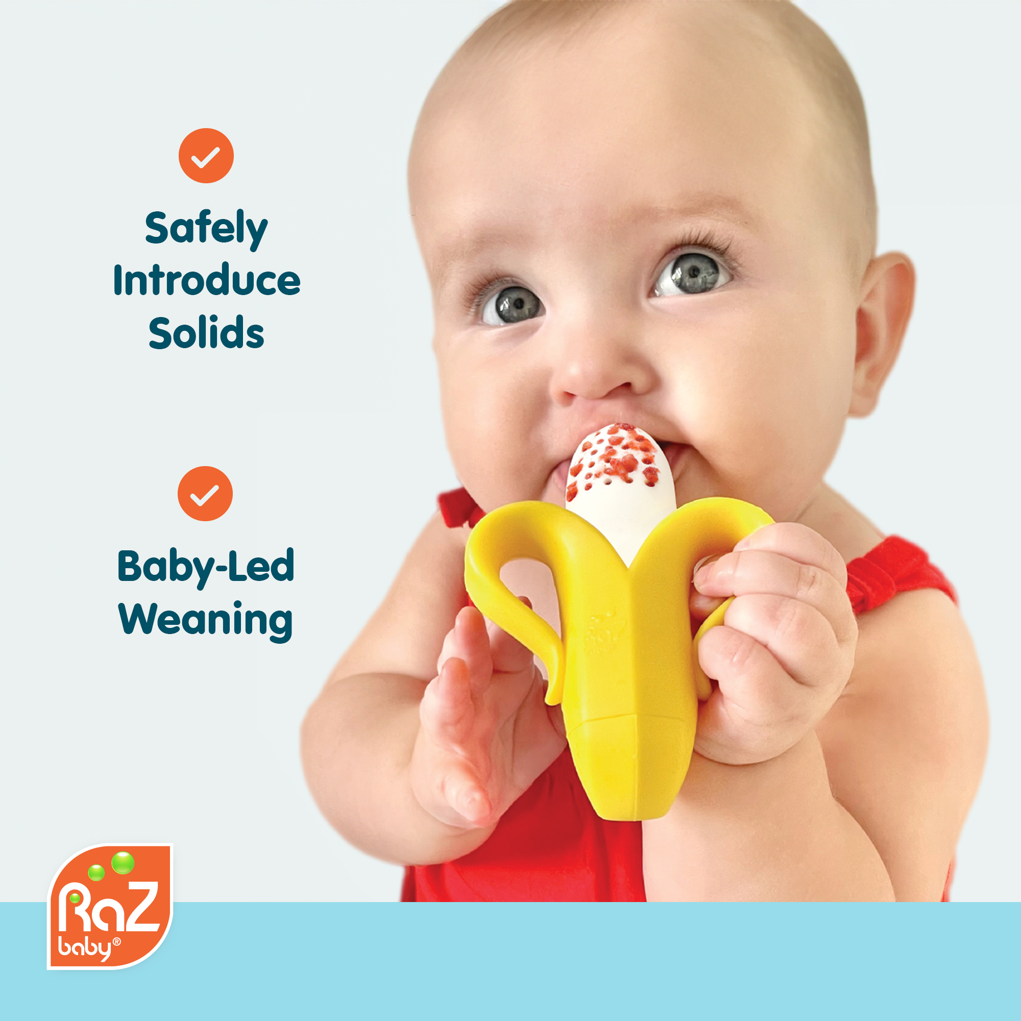 RaZbaby - Wholesale Teether (Not Clip-On) - Baby - Fruitique Feeder & Teether - Strawberry 1