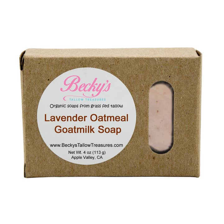 Lichaamszeep met havermout en geitenmelk voor wholesale door Becky's Tallow Treasures