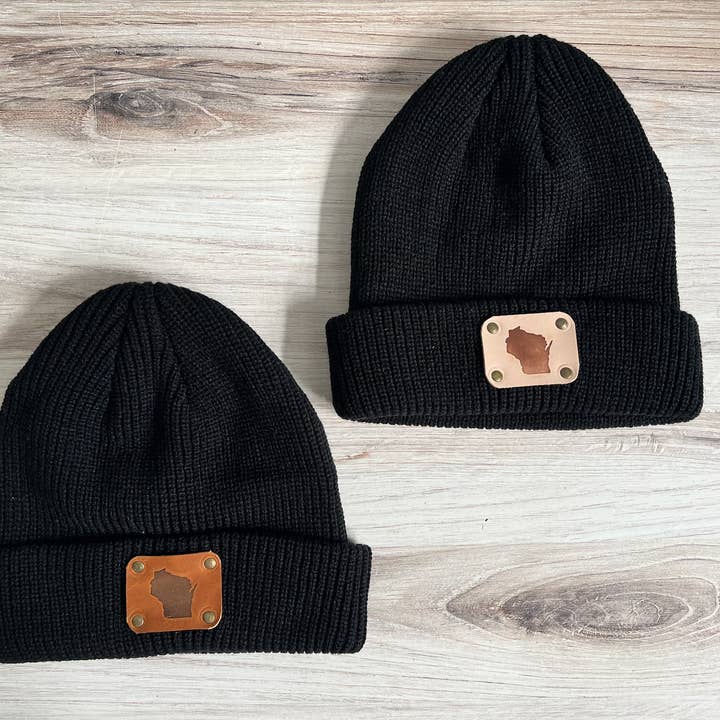 Blu Mountain Co. - Wholesale Beanie - Unisex - Custom Beanie with Leather Patch
