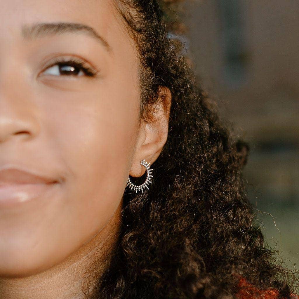 Adorn512 - Wholesale Huggie Earrings - Sunburst Huggies6