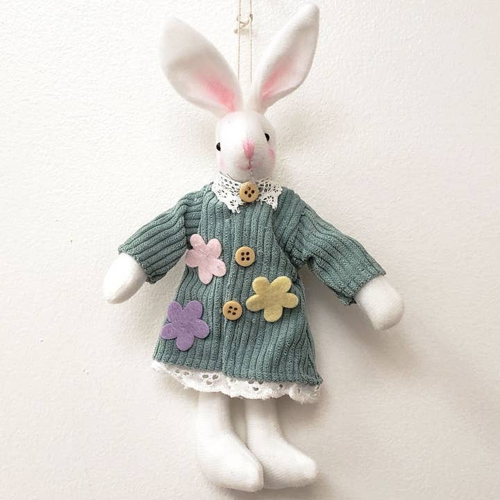 Green Fabric Bunny for wholesale by A.T. Imports