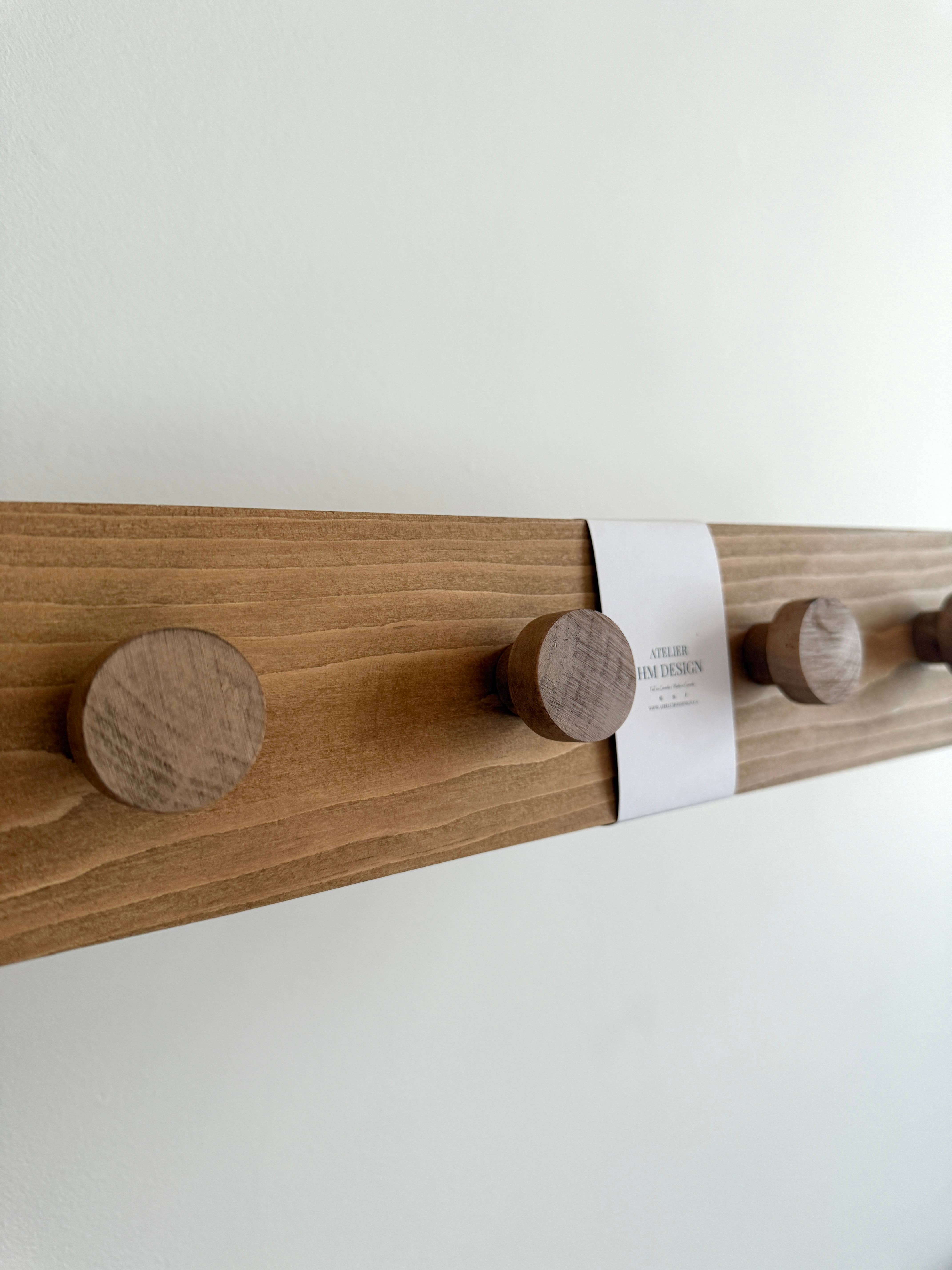 Atelier HM Design - Vendita all'ingrosso Gancio da parete - Gancio da parete in legno massiccio, Portaoggetti da parete per cappotti10