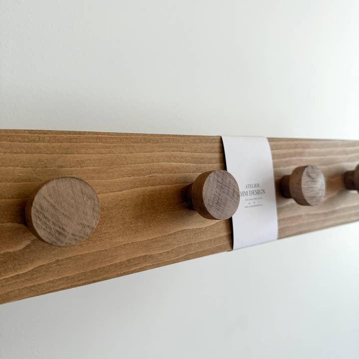 Atelier HM Design - Vendita all'ingrosso Gancio da parete - Gancio da parete in legno massiccio, Portaoggetti da parete per cappotti10