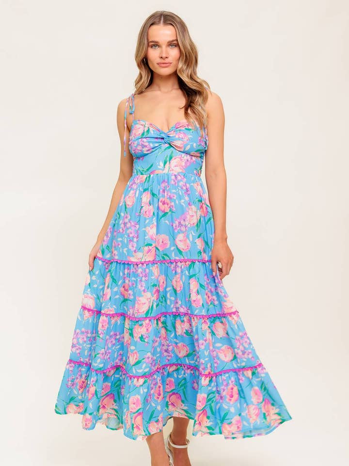 A printed woven midi dress - ID22404 for wholesale by FLYING TOMATO