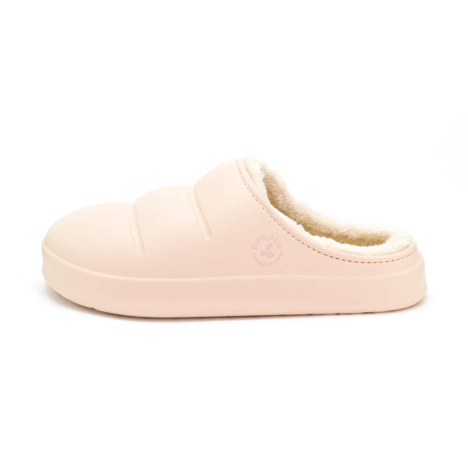 Avispas - Vente Mules – femme - Mule d’hiver végan beige Simson avec chaussette basse2