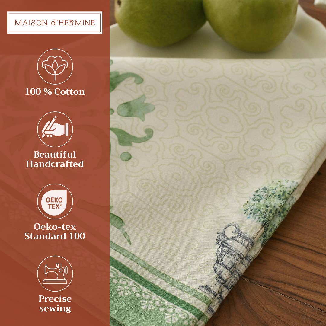 Maison d'Hermine - Design in Every Thread - Wholesale Dinner & Cloth Napkin - Napkins 100% Cotton 20" x 20" - Set of 4 - Jardin Du Roy1