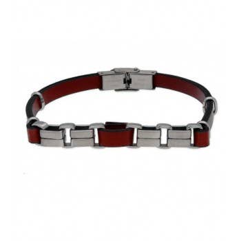 Bracelet en cuir et acier pour la vente par Liska