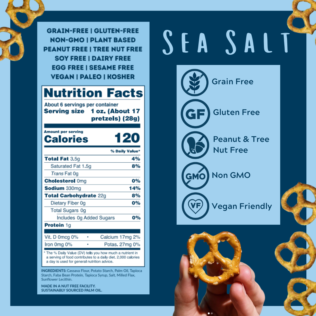 Savor by Suzie - Wholesale Pretzels - Sea Salt Grain Free Pretzels 6.5oz4