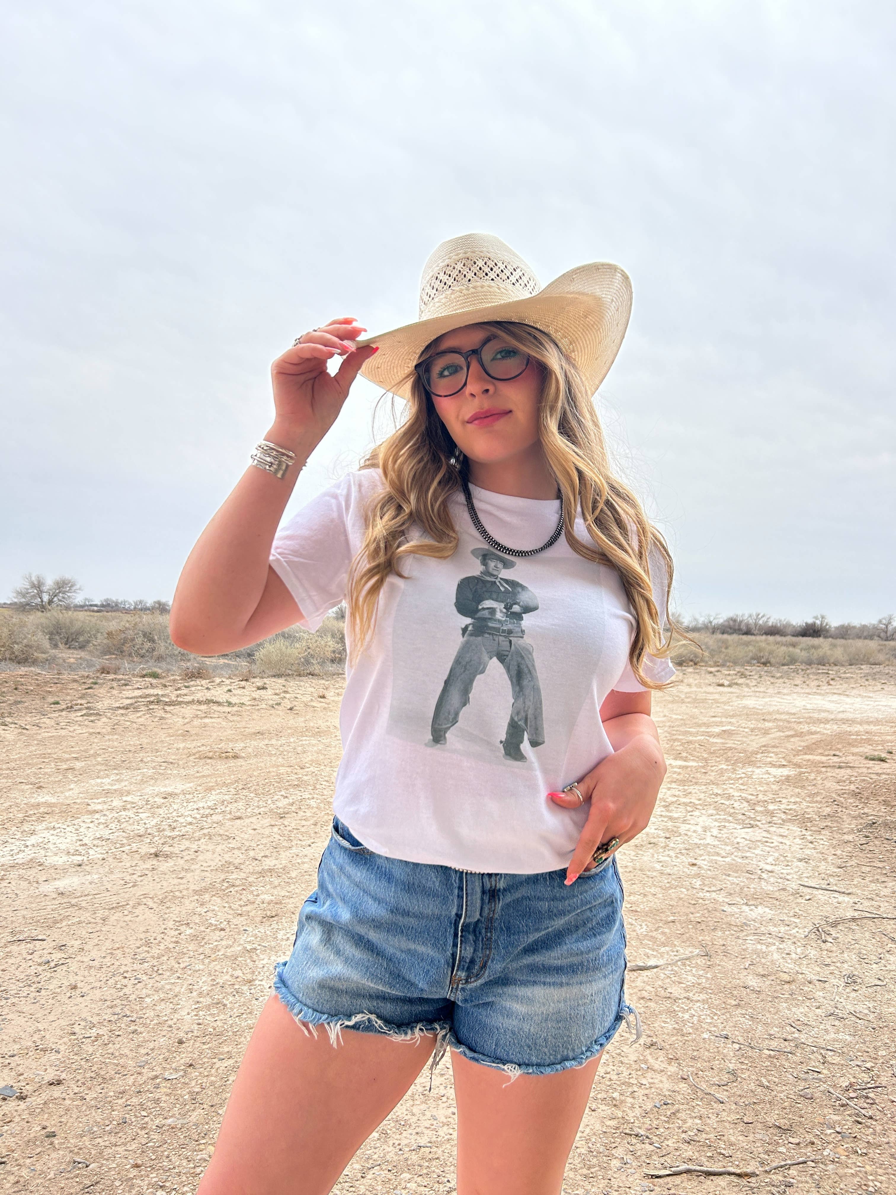 Maggi Mae's - Wholesale Screen Printed T-Shirt - Women's - John Wayne tee1