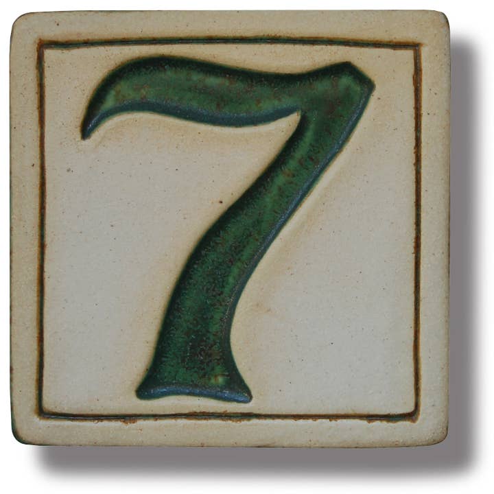 Porcelænsadresse nummer 7 i bladgrøn, sort, røgblå for engroshandel hos Whistling Frog Tile Inc.