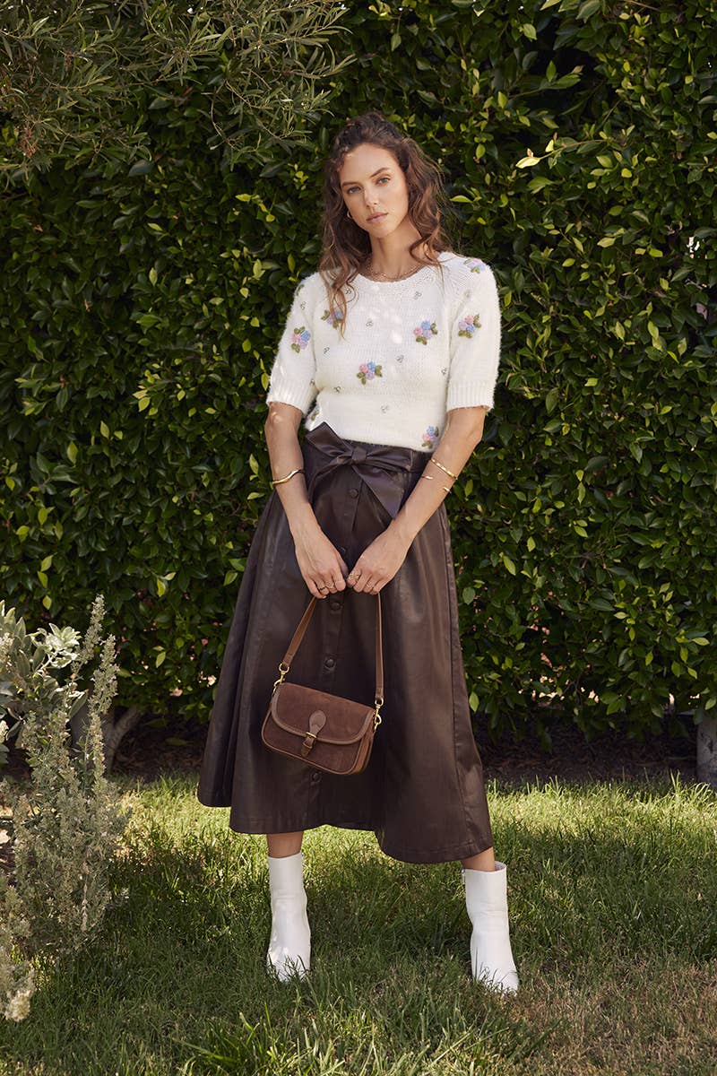 in february - Wholesale Skirt - Women's - SOPHISTICATED VEGAN FAUX LEATHER BELTED MIDI SKIRT9