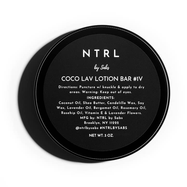 3 oz. Coco Lav Lotion Bar #1V (Vegan) for wholesale by NTRL by Sabs