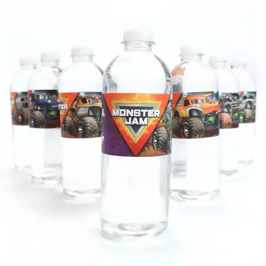 Party Expo, LLC - Vente Verre/tasse - Étiquettes pour bouteilles d'eau Monster Jam (paquet de 16)0