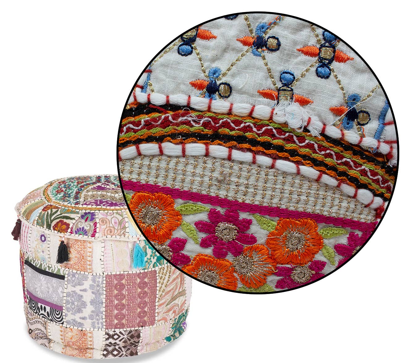 Aakriti Inc. - Wholesale Pouf - Aakriti Gallery Indian Pouf Footstool Ethnic Pouf Cover56