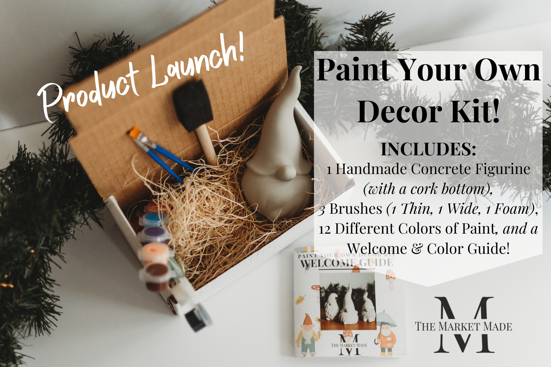 The Market Made - Wholesale DIY Craft Kit - Paint Your Own Concrete Book Decor Kit | Paint Your Own Activity Set | Paint Your Own Handmade Concrete Gift Set1