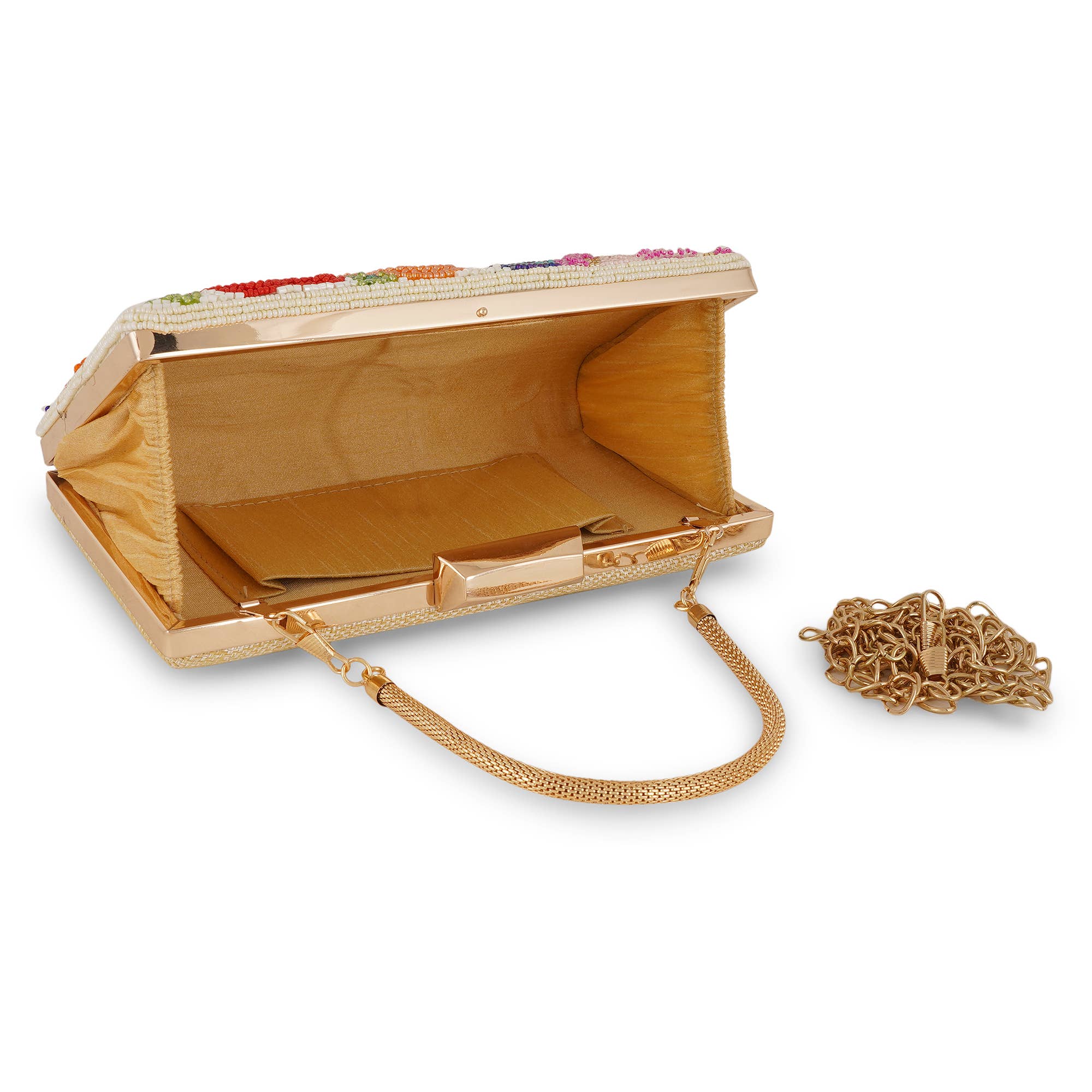 Raahi Global - Vente Sac à main avec poignée sur le dessus – femme - Pochette de fête à perles florales pour femmes4