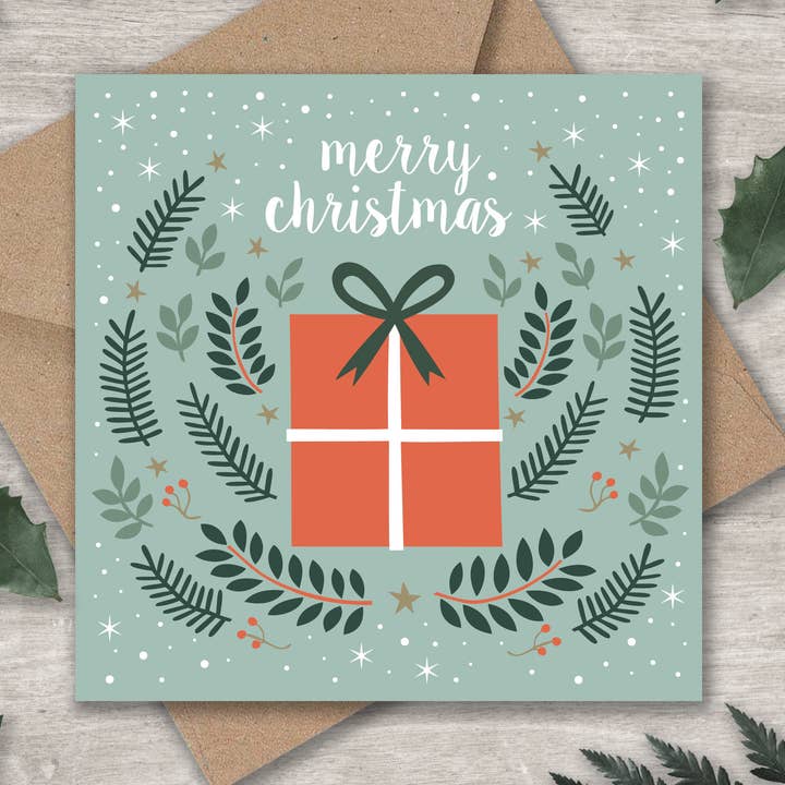 Joyeux Noël - Cadeaux et feuilles pour la vente par Eli The Goat