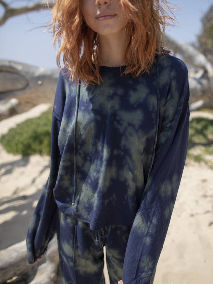 Moletom Boxy - Marbled Navy por atacado de People Of Leisure