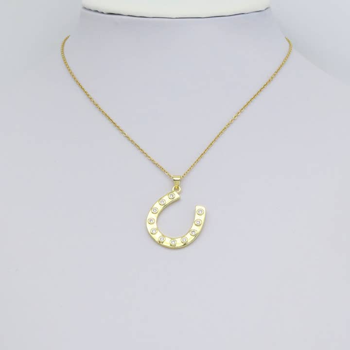 BestBeads&Beyond - Wholesale Individual charm/pendant - CZ Large Horseshoe U Shape Charm, Sku#LK9103