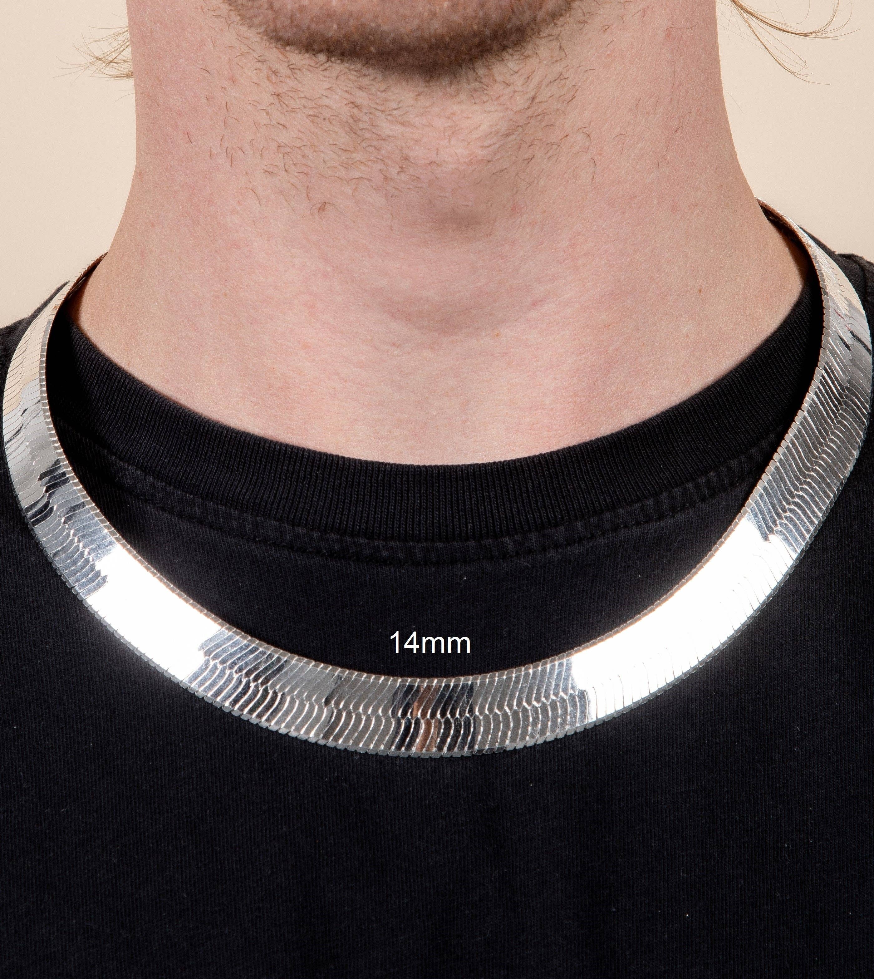 Olive & Chain - Wholesale Link & Chain Necklace - Silver Herringbone Chain Necklace2