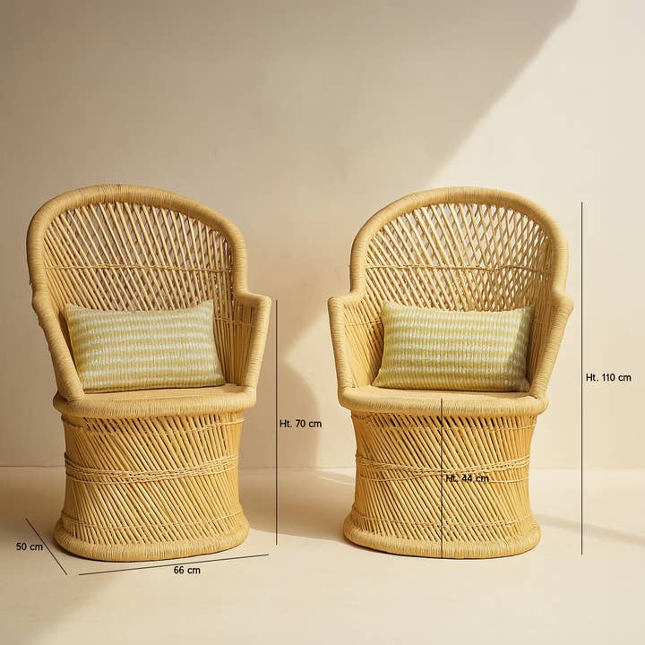 Now's Home - Wholesale Chair - SET OF 2 BAMBOO ARMCHAIRS WITH CUSHIONS 70X68X100 ZAMZEBE3