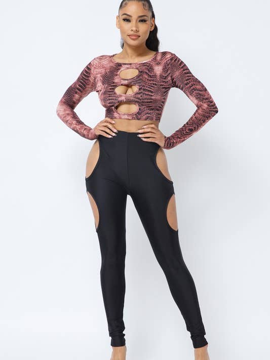 Conjunto de pantalones con corte central y corte lateral para venta al por mayor de Belita Collection