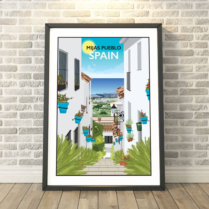 Mijas, Pueblo, Spanje Print, Theedoek, Kaarten & Cadeaus voor wholesale door Tabitha Mary