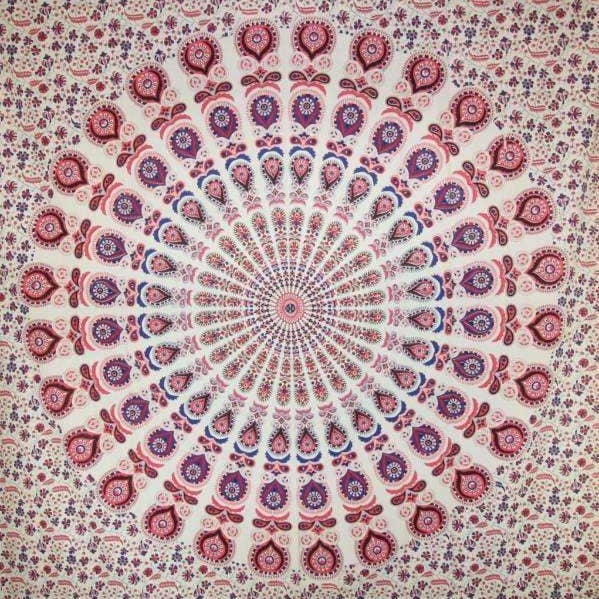 Tapisserie Mandala Plumes de Paon pour la vente par Wild Lotus