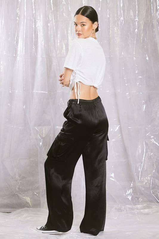 ILLA ILLA - Wholesale Pants - Women's - Satin Cargo Pants10