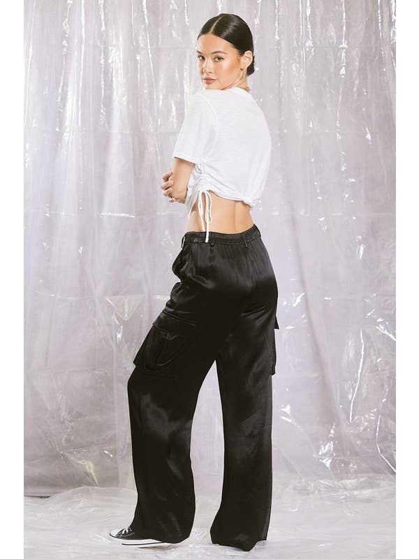 ILLA ILLA - Wholesale Pants - Women's - Satin Cargo Pants10