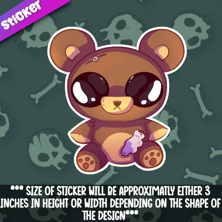 Mega Kawaii Cuties - Wholesale Sticker - Creepy Teddy Bear Sticker1