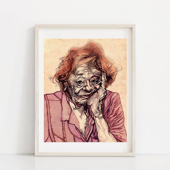 Wijze Ouderen - ROOS Levendige Giclée Kunstdruk door Renée Staeck voor wholesale door Renee Staeck