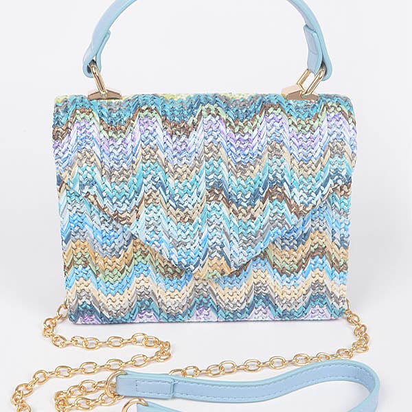 3AM BY H&D ACCESSORIES - Wholesale Top Handle Bag - Women's - Faux Straw Top Handle Flap Bag