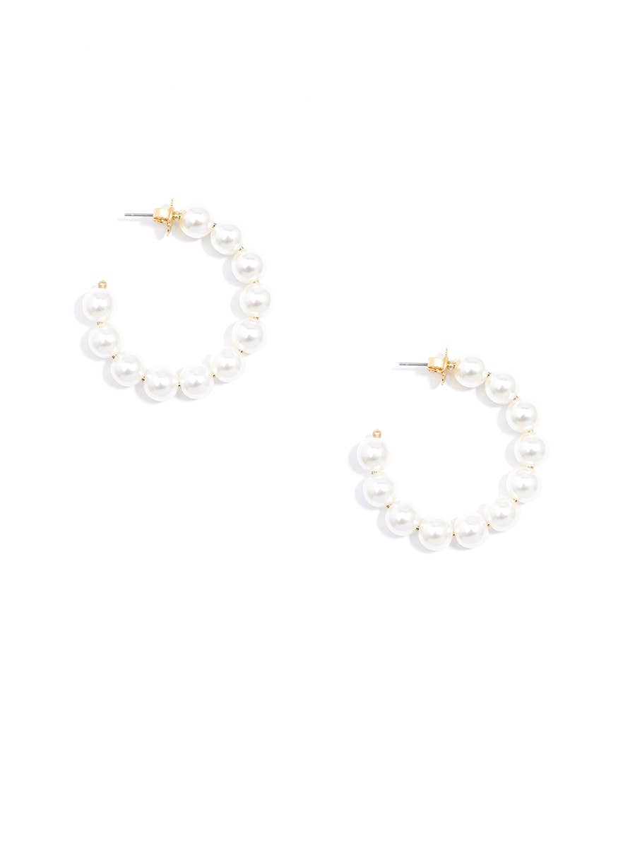 ZENZII Jewelry - Wholesale Hoop Earrings - The Classic Pearl Hoop Earrings0