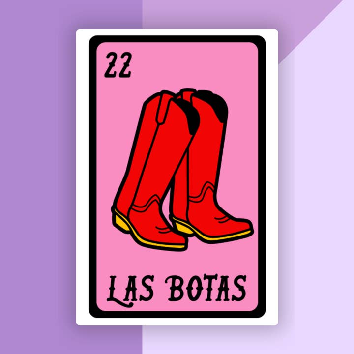 Las Botas Loteria Card Sticker for wholesale by Kalaka Tx