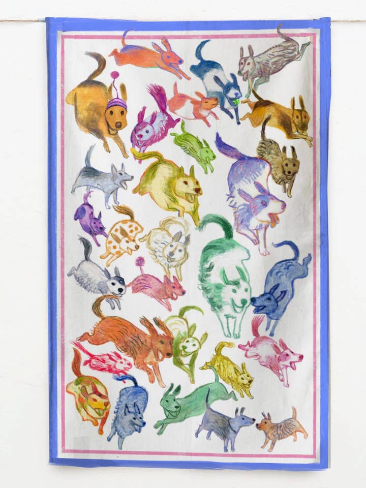 Dog Park Tea Towel for wholesale by Artiphany