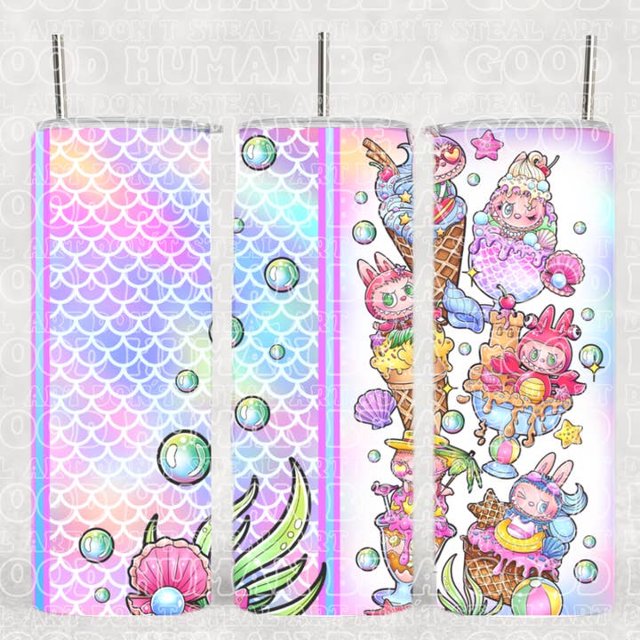 The Geek Boutique - Wholesale Insulated Mug/Tumbler - Cute La Boo Boo Ice Cream Furry Monster ToyTumbler