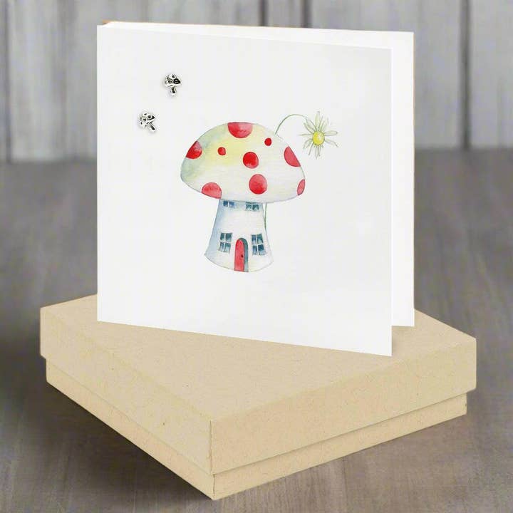 Pendientes de Plata de Ley – Tachuelas de Seta Hechas a Mano | Regalo para Amantes de la Naturaleza para venta al por mayor de Crumble & Core