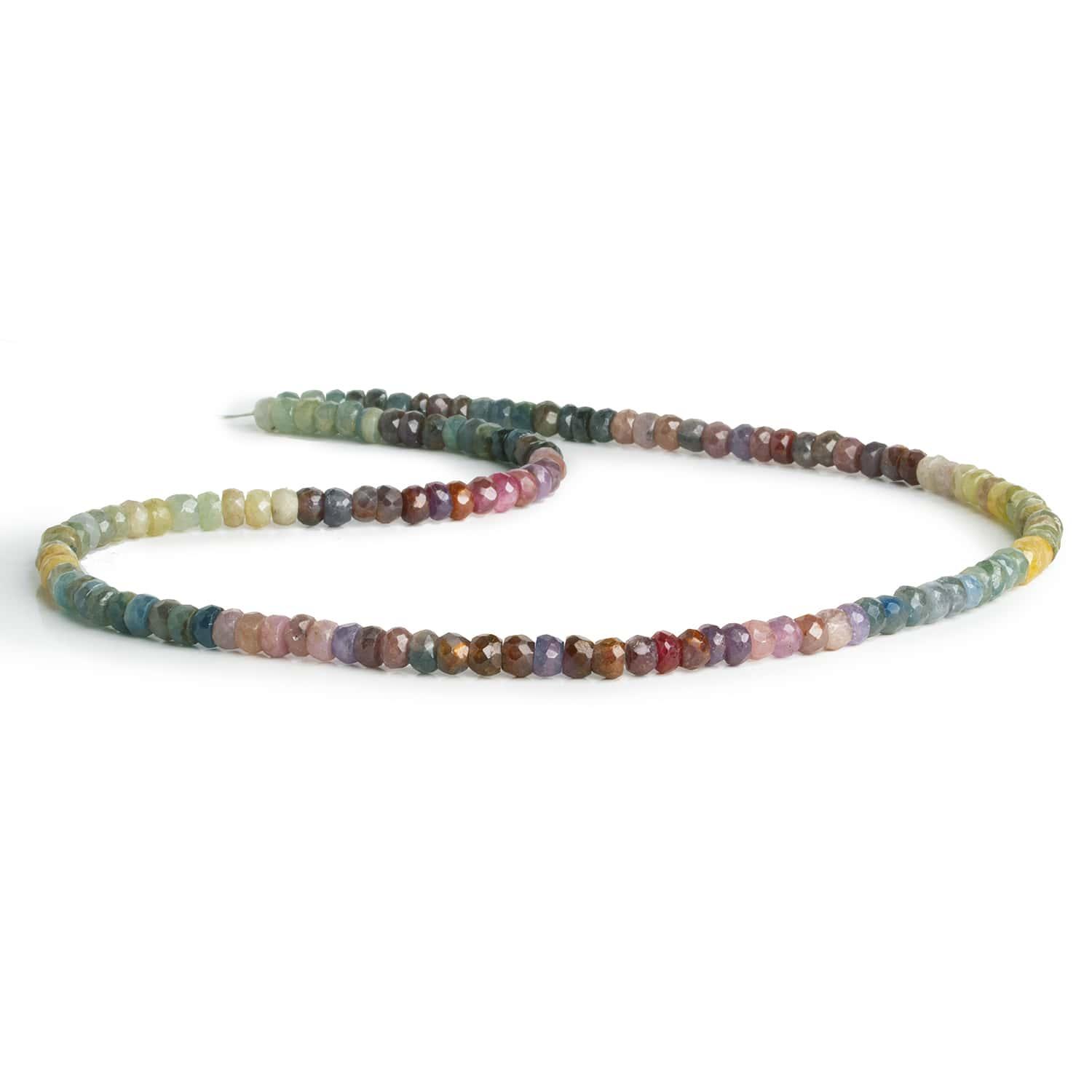 The Bead Traders - Wholesale Beads - 4-4.5mm Multicolor Sapphire Handcut Rondelles 16 inch 155 beads2