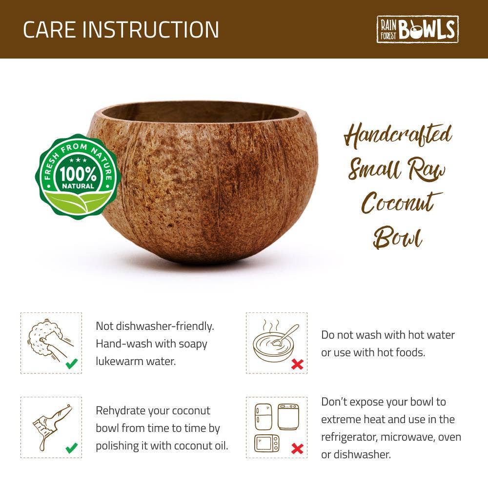 Rainforest Bowls - Wholesale Bowl - Small Raw Coconut Bowl4