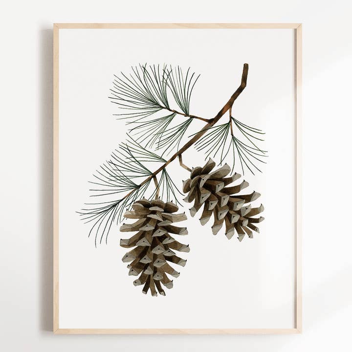 Impression artistique de cônes de pin pour la vente par May We Fly