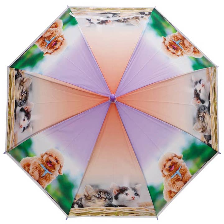 AS SHOWN Kids Kitty Puppy Print Translucent Eva Umbrella for wholesale on Faire10