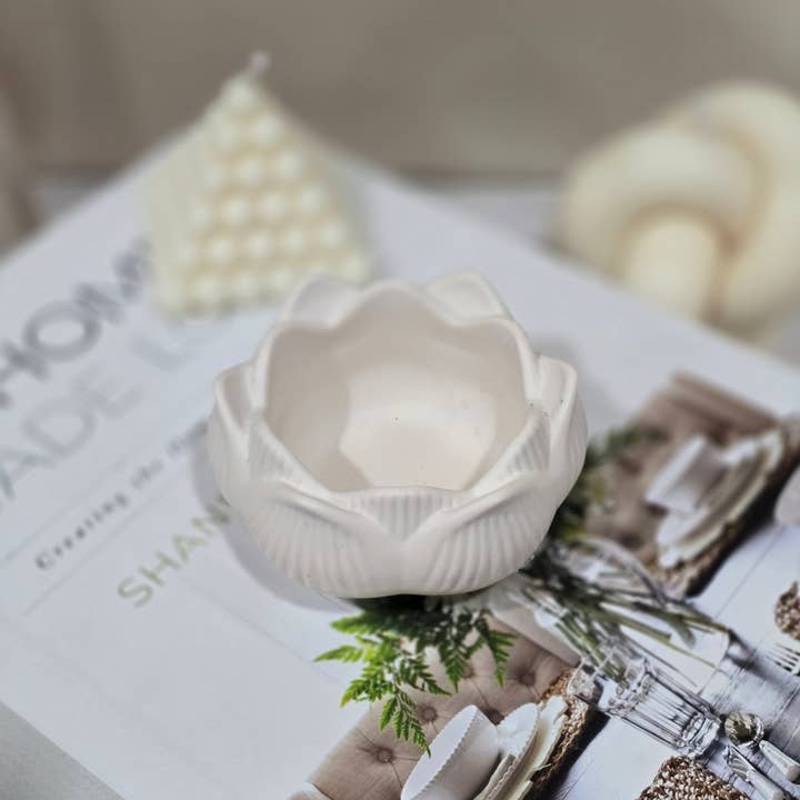 Sweet 'n' Fab Creationz Interiors – wholesale Ljushållare – Lotus Värmeljus Ljushållare/Ringskål - Beige
